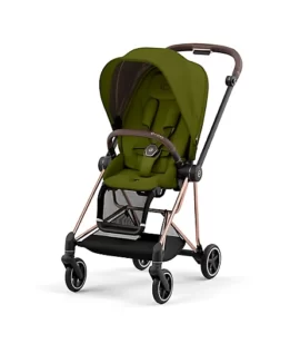 CYBEX Mios 3 Single Stroller with Khaki Green Seat in Rose GoldGreen