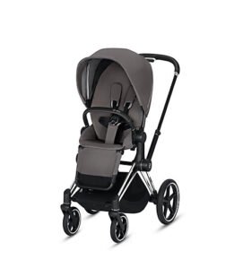 CYBEX Priam Stroller with Chrome Black Frame and Manhattan Grey Seat